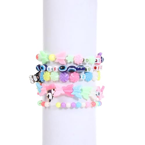 Image of Ambitieux DIY Bracelet Making Kit for Girls - 12 Types Colorful Beads with Charms, Elastic Thread, Earrings, Clasps & Rings - Jewellery Craft Kit for Kids, Birthday Return Gift, Rakhi Special Set for 2 3 4 5 6 7 8 9 10 years (Multicolor 2)