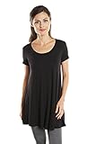 Free to Live Women's Loose Flare Fit Extra Long or Short Sleeve Tunic - Made in USA