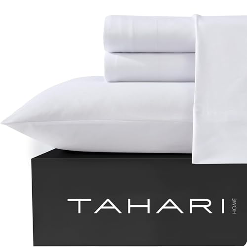 Tahari Home - Sábanas, Juego de sábanas de 6 Piezas con Fundas de Almohada a Juego, Suaves y Ligeras, Esenciales para el Dormitorio, decoración cómoda para el hogar (Blanco Brillante sólido, King)