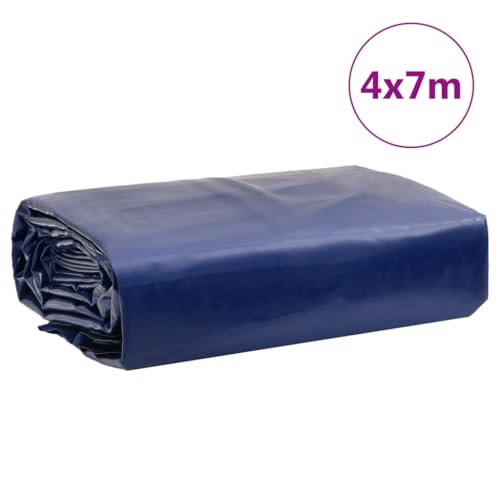 vidaXL Abdeckplane, Plane Abdeckung Reißfest Wasserfest, Schutzplane UV-Beständig Schimmelbeständig, Schutzhülle Zeltplane, Blau 4x7m 650 g/m²