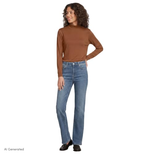 Image of Lands' End Women's Cotton Mock Turtleneck