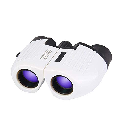 Jumelles 10x22 HD BAK4 blanches pour adultes adaptées à la randonnée et observation des oiseaux