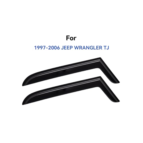 Image of Window Visors Rain Guards Shield for 1997-2006 Jeep Wrangler, Out-Channel Window Vent Wind Deflectors Visors Shades for 97-06 Wrangler TJ, 2PCS