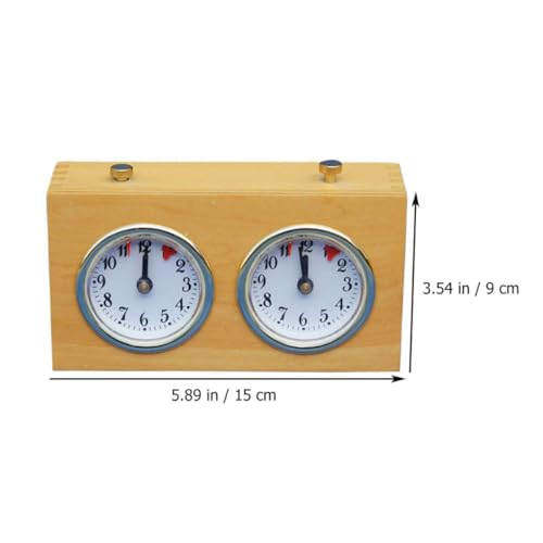 Reloj de ajedrez mecánico analógico de madera y plástico portátil sin baterías 3