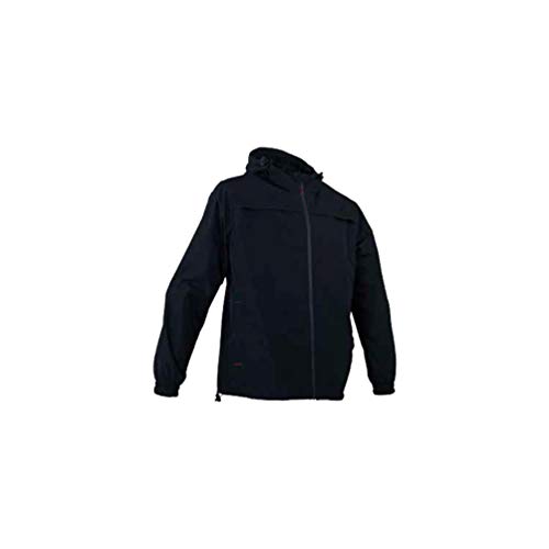 Blouson coupe-vent noir LMA Foret veste à capuche homme manteau léger imperméable outdoor