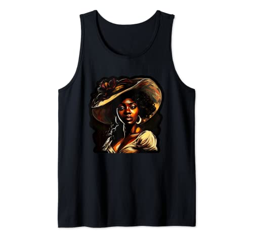 Pintando A Una Mujer Negra Sombrero Con Clase Arte Africano Camiseta sin Mangas
