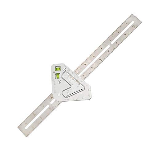 Combinaison Outil de mesure Angle Règle, Ritioner Multifonctionnel Menuiserie Triangle Règle Angle Règle Outil De Menuiserie Révolutionnaire Outils De Mesure, avec Vacuole Horizontale Cover