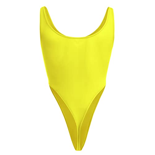 ABAFIP Mens Lingerie Solid Color Semi See Thru High Cut Thong Leotard Bodysuit Scoop Neck Mankini Swimwear Underwear2