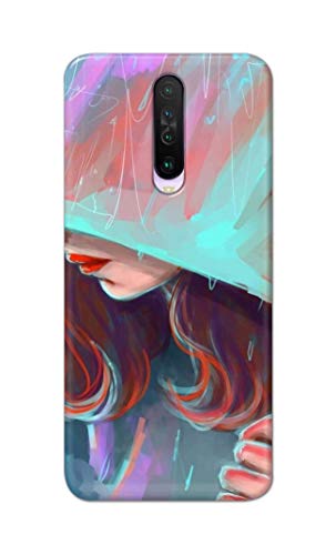 Image of PRINTFIDAA Pretty Woman Under The Umbrella Painting Printed Designer Hard Case for Redmi K30 Back Cover -(e) RPM1007