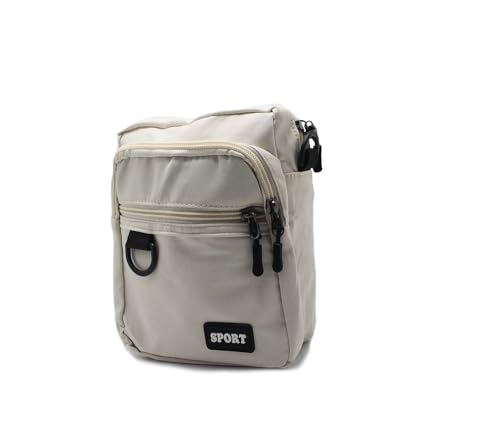 Bolsa shoulder Bag Lateral Com Alça Regulável Unissex T-12 (Creme)