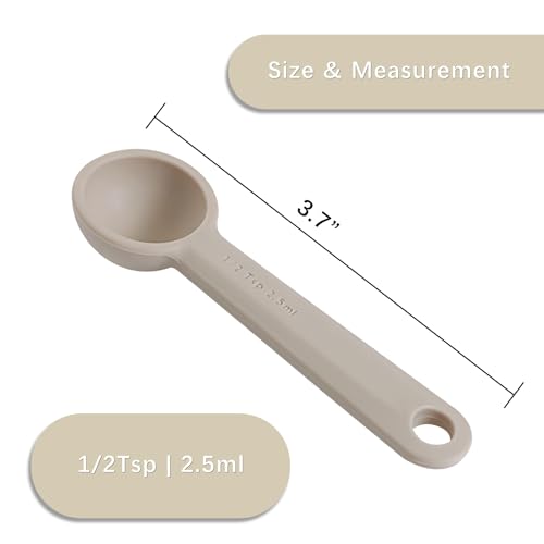 Image of 1PCS 1 /2tsp(2.5ml) Silicone Measuring Spoon | Food-Grade, Accurate, BPA-Free, Dishwasher Safe, Engraved Marking, Kitchen Essential