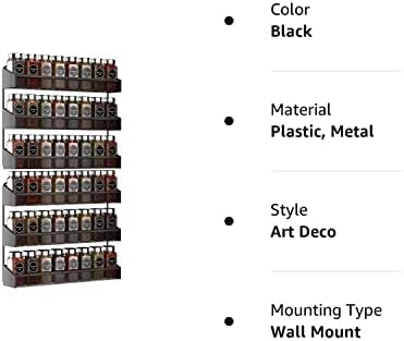Auledio 2 Pack Spice Rack Organizer, 3 Tier Counter-top Stand or Wall Mounted Storage Rack Hanging Shelf for Kitchen Cabinet, Cupboard, Pantry Door Bathroom Shower Cosmetic (Black)