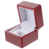 BUGUUYO Wooden Ring Box for Championship Rings Solid White Wood Display Case for Proposal and Ceremony
