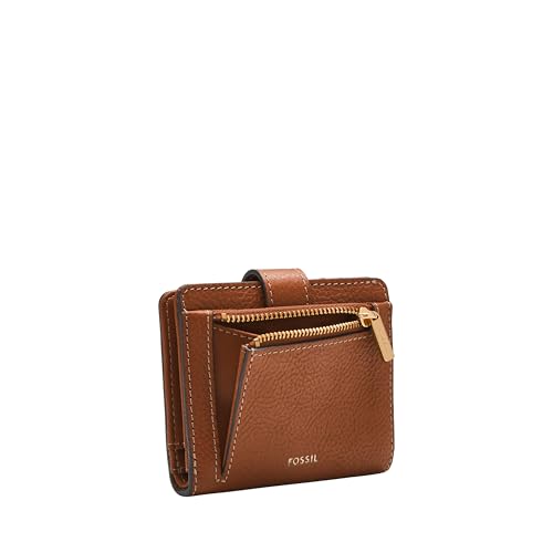 Image of Fossil Women's Harwell Small Tab Bifold Wallet, Black /Leopard Haircalf, One Size