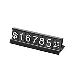 Mollytek 16 Sets Adjustable Price Tag Cube for Jewelry Display Counter Stand Number Letter Dollar Price Block Kit for Retail Shop (Black)