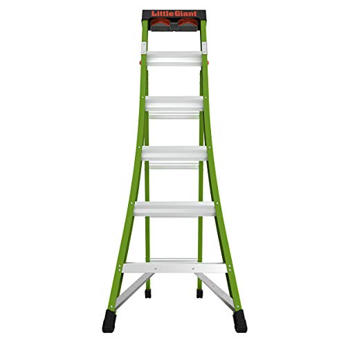 Little Giant Ladder Systems 13610-001 Green King Kombo Pro 6' A frame 10’ Extension-Hi-Viz Type 1AA, 6 Ft
