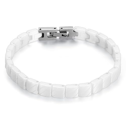 vreplrse Femmes Bracelet en Céramique Chaînes Bracelet À La Mode Main Décor Ornements Bijoux pour Fête d'anniversaire Présent Décorations, Blanc