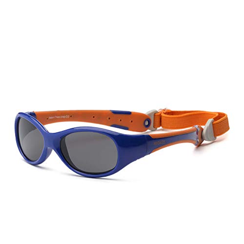 REAL SHADES Unbreakable Kids Sunglasses - Polarized 100% UV Protection Flexible Frame Adjustable Strap - Kids Boys and Girls
