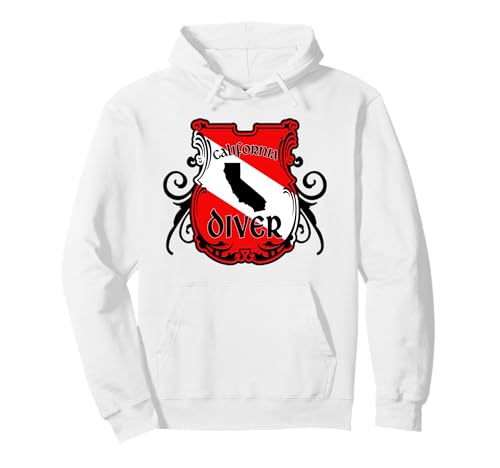 California Scuba Diver Shield Logo Scuba Pullover Hoodie