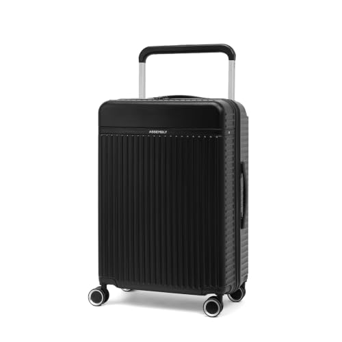 Image of Assembly Rover 28 Inch Large Check-in Trolley Bag Hard Shell Polycarbonate Suitcase Wide Trolley Design with TSA Lock 8 Spinner Wheels Black