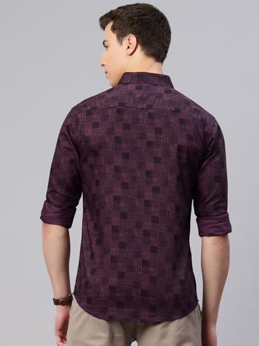 Image of Majestic Man Custom Abstract Printed Pure Cotton Slim Fit Casual Shirt