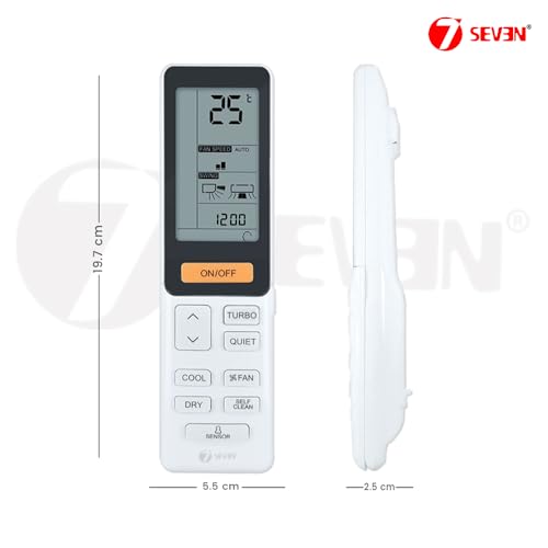 Image of 7SEVEN Compatible Haier Ac Remote Control Model 243 Suitable for 0010402886AD AS53FEBHRA AS26FBBHRA 1 1.5 2 Ton Split, Window and Cassette Air Conditioner - Match Keys Exactly with Existing Remote