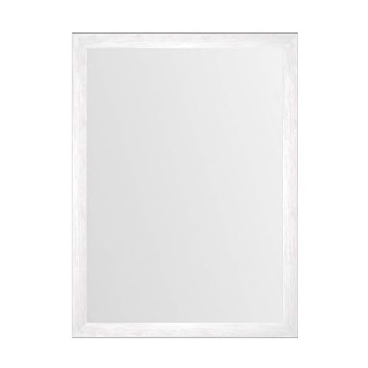 LOLAhome Espejo de Pared de Madera MDF nórdico de 56 x 76 cm para decoración (Blanco)