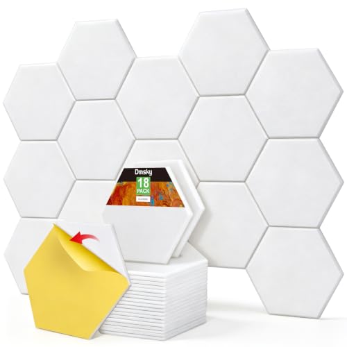 Image of 18 Pack Hexagon Acoustic Panels,12 inch X 10 inch X 0.4 inch High Density Sound Absorbing Panels Soundproof Wall Panels for Home Sound Proof Insulation Beveled Edge Studio Treatment Tiles (White) | High Density Soundproof Wall Panels For Home Sound proof Insulation Beveled Edge Studio Treatment Tiles (White)
