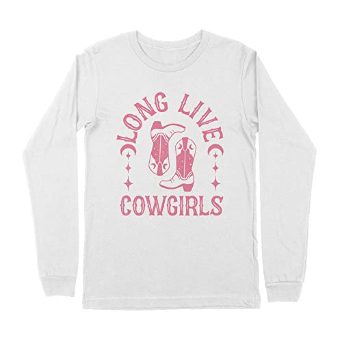 Pink Long Live Cowgirls Kids Long Sleeve T-Shirt Youth