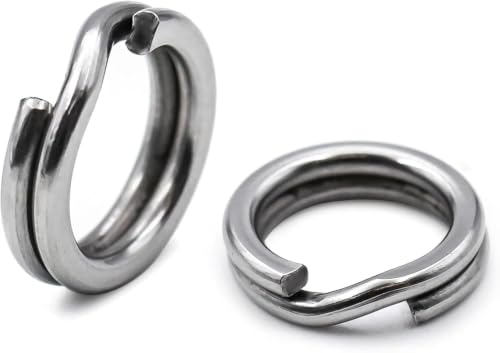 Natufish Fishing Split Rings - 100Pcs Stainless Steel Lure Ring for Link Fishing Hooks Heavy Duty...