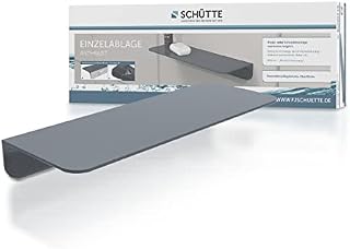 SCHÜTTE 10501 Shower Shelf Self-Adhesive Shower Shelf No Drilling Bathroom Shelf Anthracite Bathroom Shelf for Gluing Wall Shelf Bathroom Shelf for Bathroom
