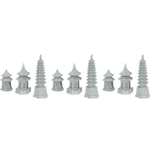 Supvox 3 Sätze Wohnkultur Terrariumdekor Gartendekorationen Aus Beton Bonsai-Figuren Bastelzeug Bastelzubehör Landschaftsstütze Mikro-landschaftsturm-Ornament Light Grey 3 Stück * 3