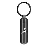 Deer Cylinder Urn Necklaces for Ashes Cremation Jewelry for Women Men Stainless Steel Memorial Necklace Ash Holder for Human Pets Keepsake Jewelry with Fill Tool,Black Keychain