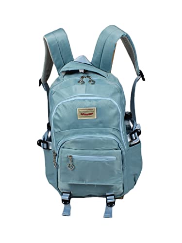 Mochila Juvenil Infantil Material Brilhante (Azul Bebe)