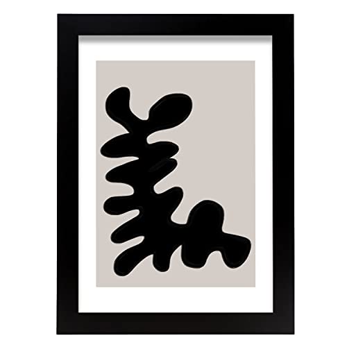 Nacnic Lamina artistica decorativa con ilustración de Moderno Negro 06 tamaño A4 estilo Abstracto para decorar el hogar, salón, habitaciones, estudios...