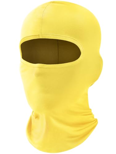fuinloth Cagoule Masque de ski, protection UV, écharpe pour la moto, écharpe de cou d'été, hommes et femmes Jaune