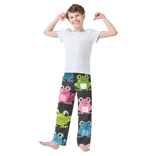 ZZXXB Lovely Frogs Boys Long Pants Soft Trousers Elastic Waist Kids Lounge Bottoms with Pockets S-XL2