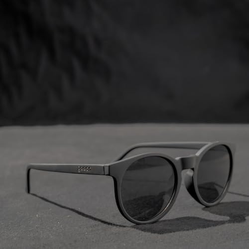 goodr It's Not Black It's Obsidian Polarized Round Sunglasses for Men & Women, Small Sized (Circle G), Black Solid Frames with Black Mirrored Reflective Lens, UV400 Protection, No Slip, No Bounce3