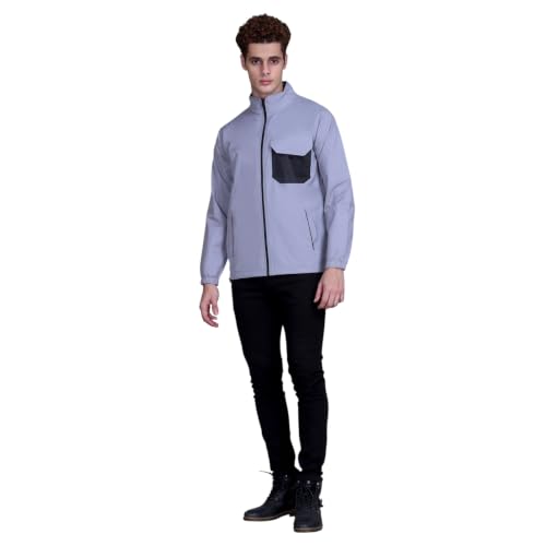 Image of TFA Mens Windcheater Jacket |Zip Closure| Sports Wear| Water Resistant |Rainy Season | Reflector