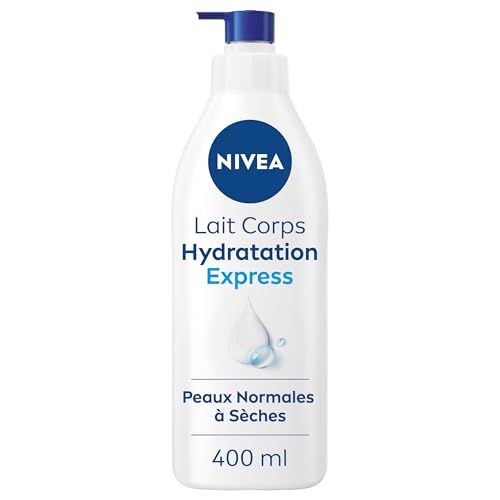 NIVEA Lait corps Hydratation Express 72h (1 x 400 ml) — Lait hydratant à l'Acide Hyaluronique pur — Soin pour le corps hydratant rapide — Sérum nourrissant peaux...