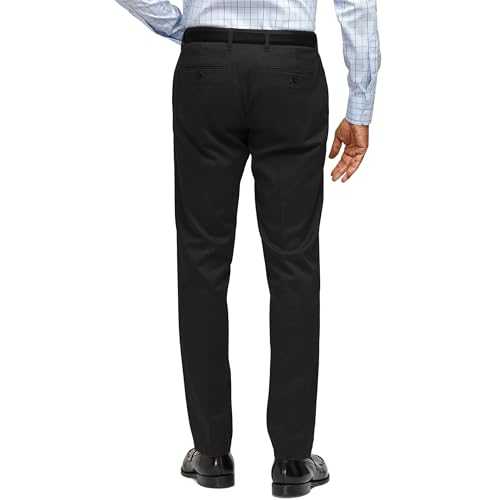 YUCENFU Men's Slim Fit Flat Front Dress Pant Expandable Waist Fashion Colored Tapered Slacks2