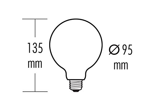 8x greenandco® Vintage gloeilamp vervangt 35W E27 G95 5W 400lm 2000K extra warm wit 360° 230V flikkervrij, niet-dimbaar - Afbeelding 4