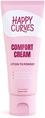 Happy Curves Comfort Cream Deodorant for Women: Aluminum-Free Lotion Powder for Under Breast, Body & Private Parts - Anti Chafing Cream (Tropical)
