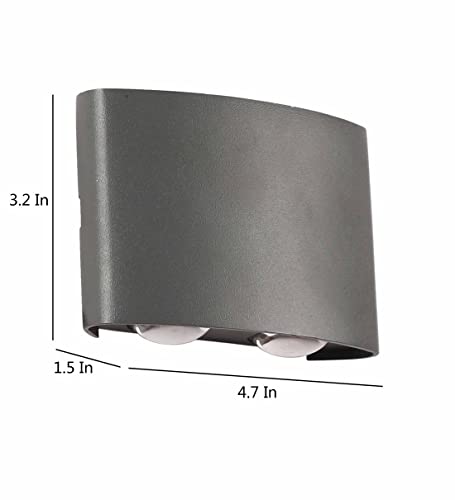 Image of SAH Led Metal Outdoor Wall Light, Black, Waterproof, Warm White for Entryway, Gardens, Pathways, Vanity, Pool Side, Outdoor Stairs and Walls (Modern, 2) (4 Way, Pack of 2)