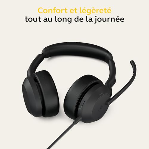 Micro-casque Jabra Evolve2 50 filaire stéréo noir avec réduction de bruit et ANC - 2