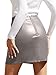 We1Fit Fuax Leather Skirt for Women Stretchy Slit Bodycon Party Pencil Mini Skirts with Shorts Grey