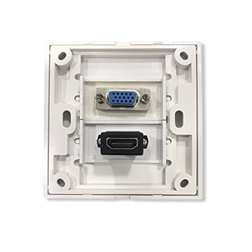 Image of HDMI /VGA Multimedia Modular Wall Socket Face Plate Socket Plug Jack Cable or Adapter for Home /Office. (HDMI /VGA)