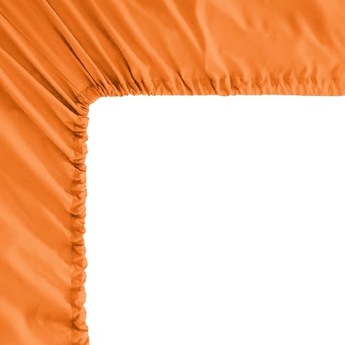Image of Mocassi Twin Sheet Set - Luxury Hotel 1800 Premier Bedding Sheets & Pillowcases - Ultra Soft Breathable & Cooling Bed Sheets - Deep Pocket - Wrinkle Resistant - 4 Piece Set - Twin, Orange