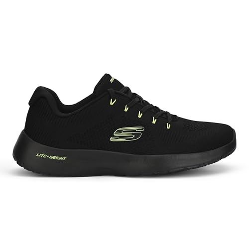 Image of Skechers Men Dynamight Black Lime Casual Lace Up Shoe, 7 UK