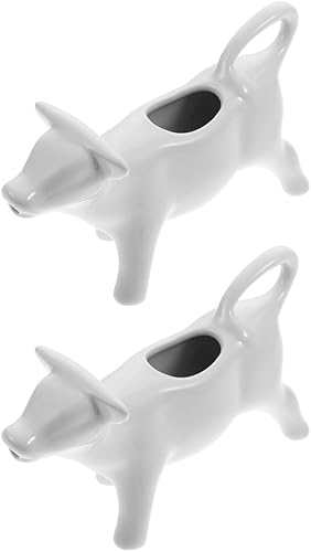 Cabilock Jarra de crema de cerámica, jarra de leche con forma de vaca, jarra de leche de café, jarra de crema de leche, jarras de crema de